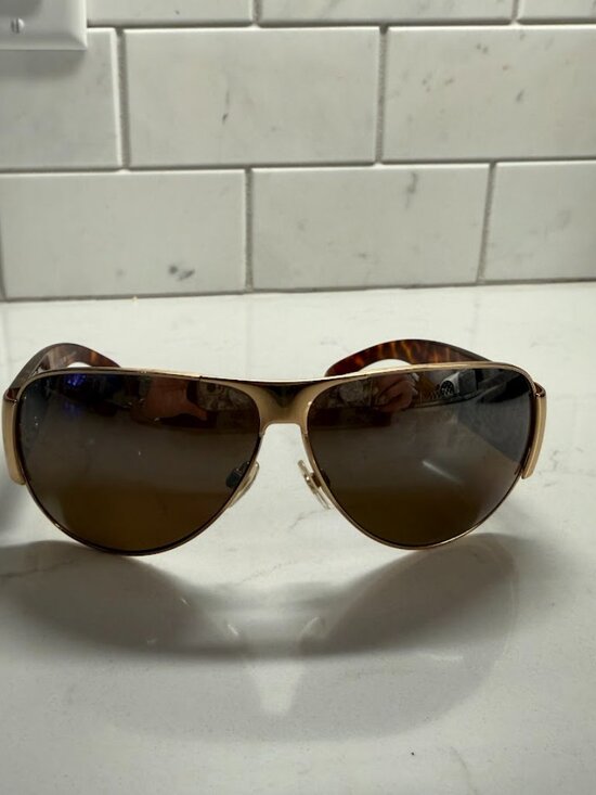 CHANEL Sunglasses Gold Frame CC Logo Wrap Aviator Sunglasses main image 8